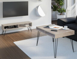 Impact Furniture Living Room Furniture Set Coffee Table Console And Tv Unit Hairpin Grey Oak Effect Mr - thumbnail 9