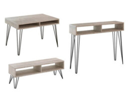 Impact Furniture Living Room Furniture Set Coffee Table Console And Tv Unit Hairpin Grey Oak Effect Mr - thumbnail 2