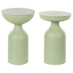 Beliani Set Of 2 Side Tables Cota/tenjo Metal Light Green