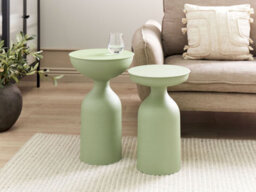 Beliani Set Of 2 Side Tables Cota/tenjo Metal Light Green - thumbnail 2