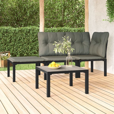 Berkfield Garden Coffee Table Grey 55X55X31 Cm Dpc And Steel - image 1