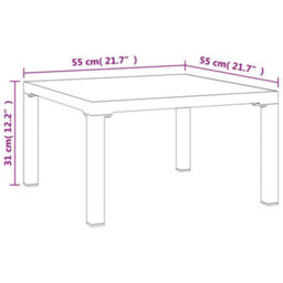 Berkfield Garden Coffee Table Grey 55X55X31 Cm Dpc And Steel - thumbnail 6