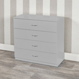 Urbn-Living Urbnliving Height 73Cm 4 Drawer Wooden Bedroom Chest Cabinet Modern Grey Carcass And Grey Drawers Wide Storage Cupboard Closet - thumbnail 1