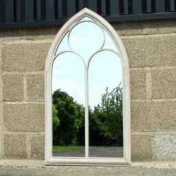 Agenzia 14 Antique Cream Arched Metal Frame Window Garden Wall Mirror 112 X 61Cm - thumbnail 9