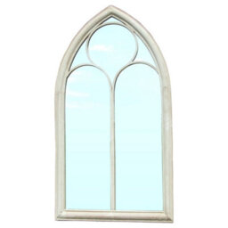 Agenzia 14 Antique Cream Arched Metal Frame Window Garden Wall Mirror 112 X 61Cm - thumbnail 7
