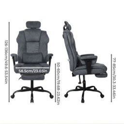 Levede Ergonomic Office Chair Suede Fabric Wide Seat Recline Footrest - thumbnail 2