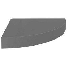 Vidaxl Floating Corner Shelves 4 Pcs High Gloss Grey 25X25X3.8 Cm Mdf - thumbnail 3
