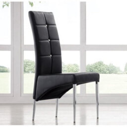 Furniture In Fashion Jet Large Black Glass Dining Table With 6 Vesta Black Chairs - thumbnail 4