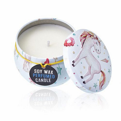 Art Tin Candle Assorted Design Unicorns Moonstone - image 1