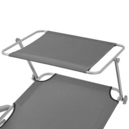 Walplus Sun Lounger With Canopy Steel Grey - thumbnail 4