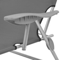 Walplus Sun Lounger With Canopy Steel Grey - thumbnail 5