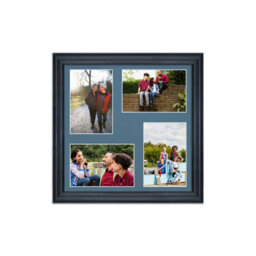 AK Frames 12X12 Black Classic Multi Photo Frame With Pompadour Mount - Holds 4 Apertures (4X) 6X4 Photos - thumbnail 1