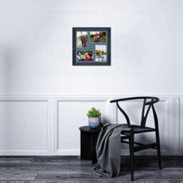 AK Frames 12X12 Black Classic Multi Photo Frame With Pompadour Mount - Holds 4 Apertures (4X) 6X4 Photos - thumbnail 3