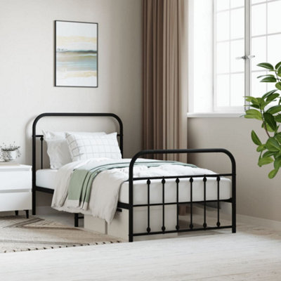 Berkfield Metal Bed Frame With Headboard And Footboard Black 100X190 Cm - image 1