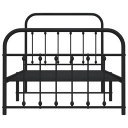 Berkfield Metal Bed Frame With Headboard And Footboard Black 100X190 Cm - thumbnail 6