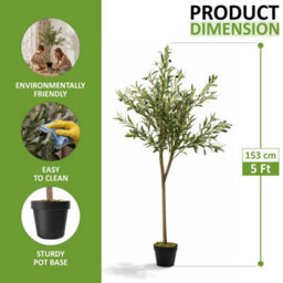 Crystals 150Cm Faux Olive Tree Decorative Artificial Plant For Home & Office - thumbnail 7