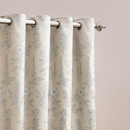 Wylder Sophia Jacquard Floral Room Darkening Eyelet Curtain Pair Natural (W)229Cm X (D)137Cm - thumbnail 2