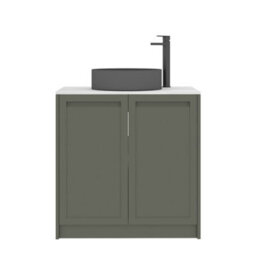 Royal Bathrooms Royal Bathroom Elmore 800mm Matt Green Freestanding Countertop Bathroom Vanity Unit 2 Door With Art Round Basin - thumbnail 7