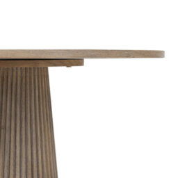 Wyld Haus Sorrento Retro Weathered Oak Ribbed Round Accent Table - thumbnail 4