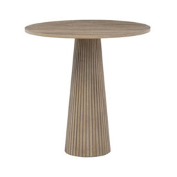 Wyld Haus Sorrento Retro Weathered Oak Ribbed Round Accent Table - thumbnail 3