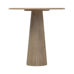 Wyld Haus Sorrento Retro Weathered Oak Ribbed Round Accent Table - thumbnail 2