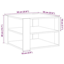 Berkfield Coffee Table Old Wood 58X58X40 Cm Engineered Wood - thumbnail 9