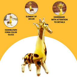 Novecrafto Handcrafted Glass Giraffe Figurine For Elegant Home Decor - thumbnail 2