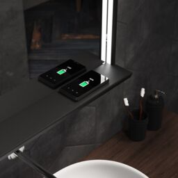 Sensio Element Matt Black Rectangular Wall-Mounted Bathroom Illuminated Contemporary Colour-Changing Mirror (H)60Cm (W)80Cm - thumbnail 3
