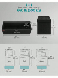 LEDREM Storage Ottoman, Foldable Storage Bench, 38 X 110 X 38 Cm, Flipping Lid, 300 Kg Load Capacity, For Hallway, Living Room - thumbnail 5