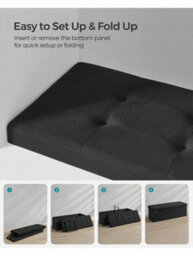 LEDREM Storage Ottoman, Foldable Storage Bench, 38 X 110 X 38 Cm, Flipping Lid, 300 Kg Load Capacity, For Hallway, Living Room - thumbnail 6