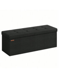 LEDREM Storage Ottoman, Foldable Storage Bench, 38 X 110 X 38 Cm, Flipping Lid, 300 Kg Load Capacity, For Hallway, Living Room - thumbnail 8