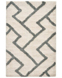 Wyld And Coco Noblenest Modern Bath Mat Beige Grey 60 X 90Cm - Geometric Fluffy Rug - thumbnail 1