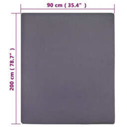 Walplus Jersey Fitted Sheet Anthracite 90X200 Cm Cotton - thumbnail 5