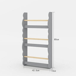 Bookshelf Storage Display Rack Bookcase Wall Shelf 3 Tier Wooden - thumbnail 2