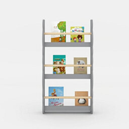 Bookshelf Storage Display Rack Bookcase Wall Shelf 3 Tier Wooden - thumbnail 1