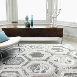 Grey Modern Easy To Clean Abstract Geometric Rug For Dining Room Grdroom Livingroom-200Cm X 290Cm - thumbnail 1