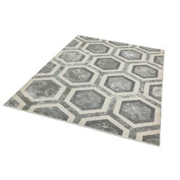 Grey Modern Easy To Clean Abstract Geometric Rug For Dining Room Grdroom Livingroom-200Cm X 290Cm - thumbnail 3