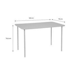 Sweeek - 4-Seater Rectangular Steel Garden Table Amelia 120Cm Marine Blue 120X70X72.5 Cm - thumbnail 6