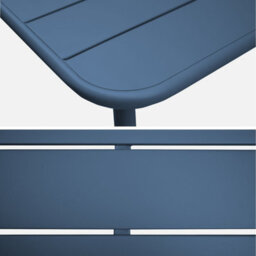 Sweeek - 4-Seater Rectangular Steel Garden Table Amelia 120Cm Marine Blue 120X70X72.5 Cm - thumbnail 5