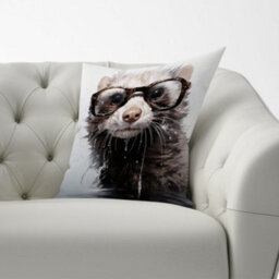 Warren Reed Designer Splashart Ferret Cushions 33Cm X 48Cm - thumbnail 2