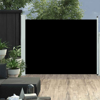 Walplus Patio Retractable Side Awning Garden Sun Shade Canopy Gazebo For Back Door, Porch, Patio 140X500 Cm Black - image 1