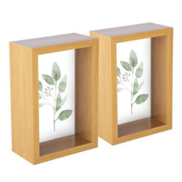 "Nicola Spring 4 X 6"" Deep Photo Frames - Light Wood - 3D Deep Box Picture Frame Portrait Display Case (17.5 X 12.5Cm) - Set Of 5" - thumbnail 1