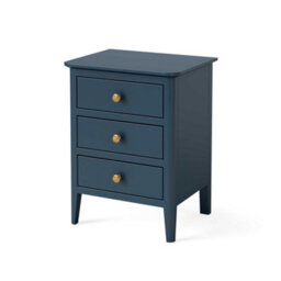 Stirling Blue 3 Drawer Bedside Table Fully Assembled - By Roseland Furniture - thumbnail 4