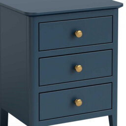 Stirling Blue 3 Drawer Bedside Table Fully Assembled - By Roseland Furniture - thumbnail 5