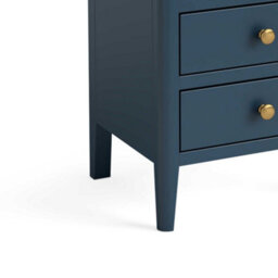 Stirling Blue 3 Drawer Bedside Table Fully Assembled - By Roseland Furniture - thumbnail 6