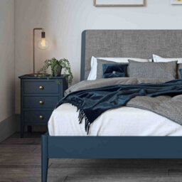 Stirling Blue 3 Drawer Bedside Table Fully Assembled - By Roseland Furniture - thumbnail 2
