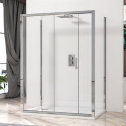 Royal Bathrooms Grand 1600 X 800mm 3-Sided Sliding Door Shower Enclosure Rectangular With Side Panels 6mm Safety Tempered Glass Screen - thumbnail 4