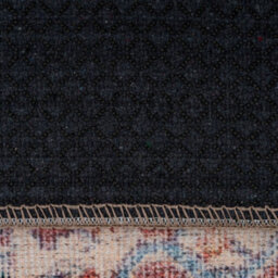 Loomed Red Teal Blue Floral Medallion Anti Slip Washable Rug 200X290Cm - thumbnail 4