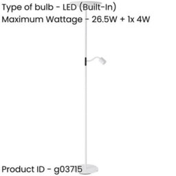 Loops 2 Pack Sleek Modern White Led Floor Lamp For Stylish Indoor Lighting - thumbnail 2