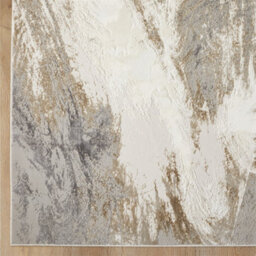 Santa Monica Modern Abstract Grey & Beige Shimmer Effect Large Rug With Soft Textured Finish 290 X 200Cm - thumbnail 3